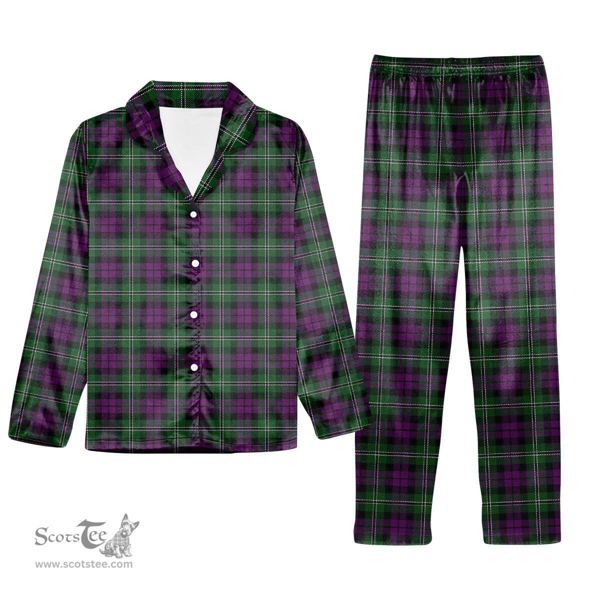 ScotsTee Shop Scottish Wilsons 175 Tartan Pajama Satin Velvet Flannel Pajama Set