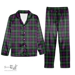 ScotsTee Shop Scottish Wilsons 175 Tartan Pajama Satin Velvet Flannel Pajama Set