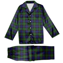 ScotsTee Shop Scottish Sinclair Brown Tartan Pajama Satin Velvet Flannel Pajama Set