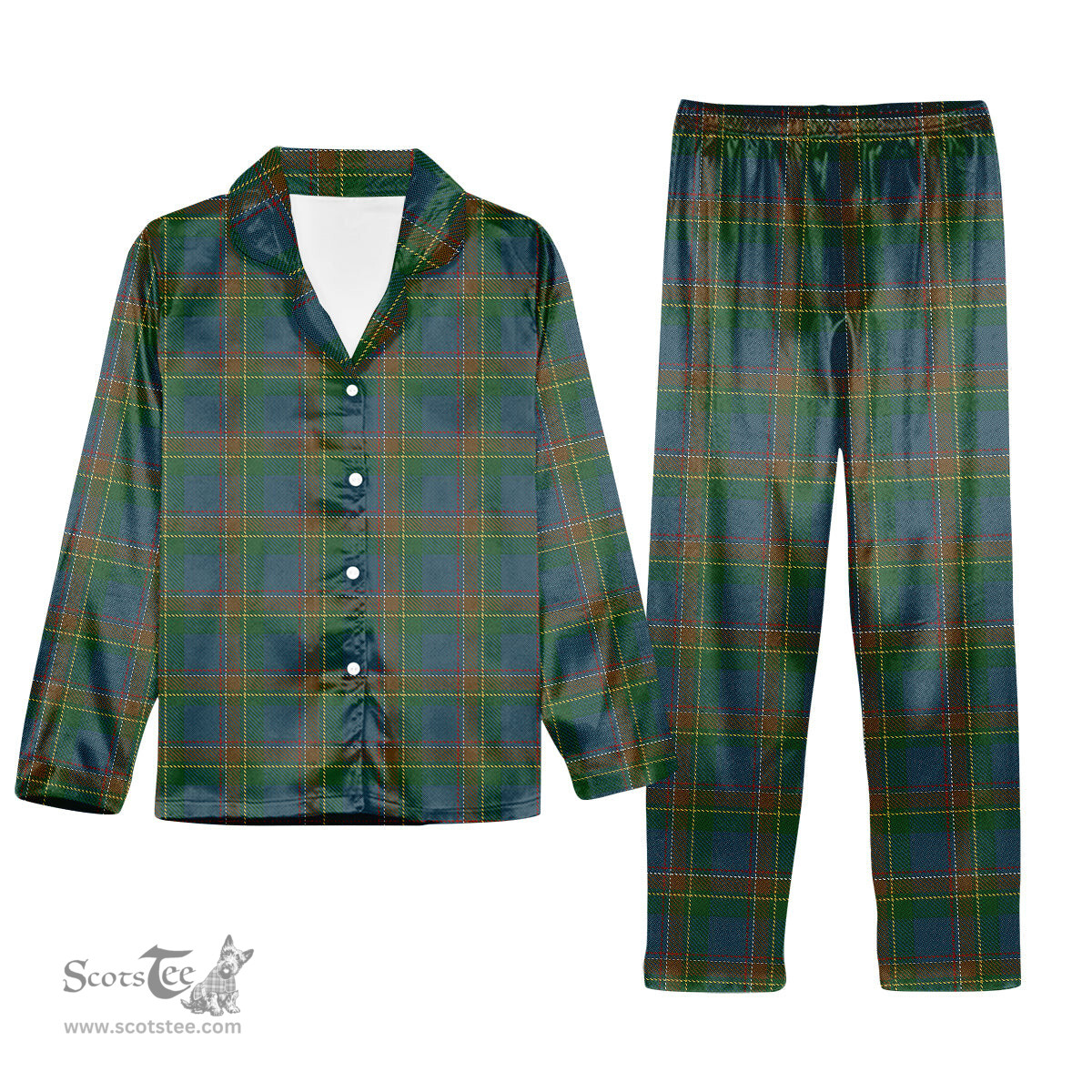 ScotsTee Shop Scottish Yorkland Tartan Pajama Satin Velvet Flannel Pajama Set