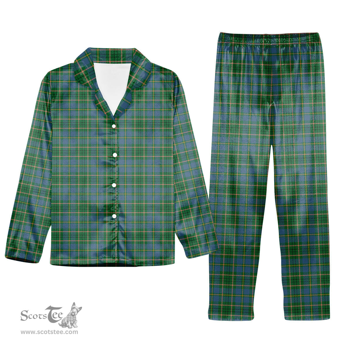 ScotsTee Shop Scottish Tailyour Ancient Tartan Pajama Satin Velvet Flannel Pajama Set