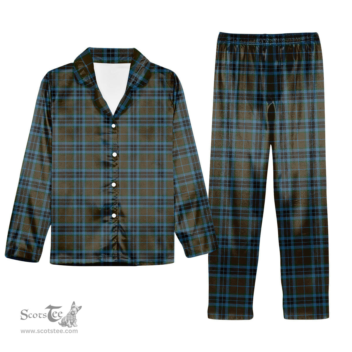 ScotsTee Shop Scottish Thomson Hunting Tartan Pajama Satin Velvet Flannel Pajama Set