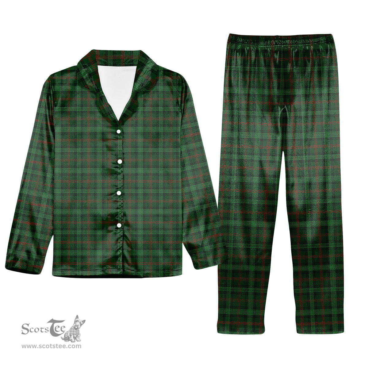 ScotsTee Shop Scottish Ross Hunting 2 Tartan Pajama Satin Velvet Flannel Pajama Set