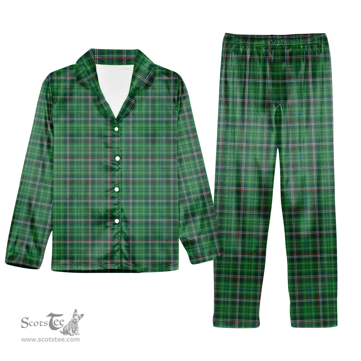 ScotsTee Shop Scottish Toshach Tartan Pajama Satin Velvet Flannel Pajama Set