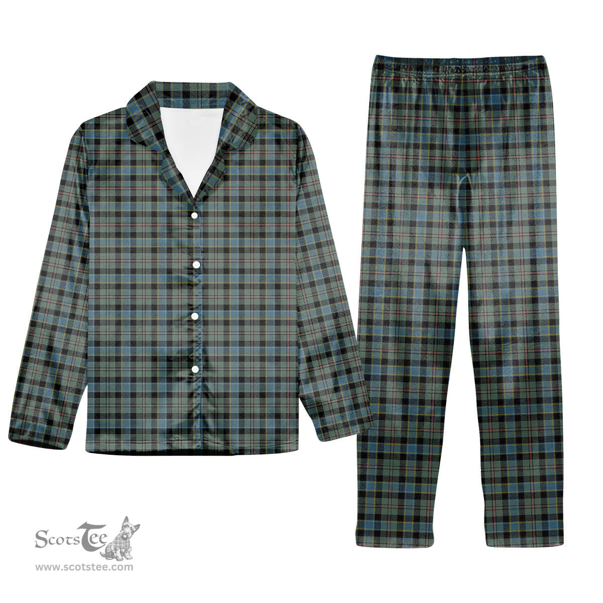 ScotsTee Shop Scottish Ogilvie of Inverarity – VS 1 Tartan Pajama Satin Velvet Flannel Pajama Set