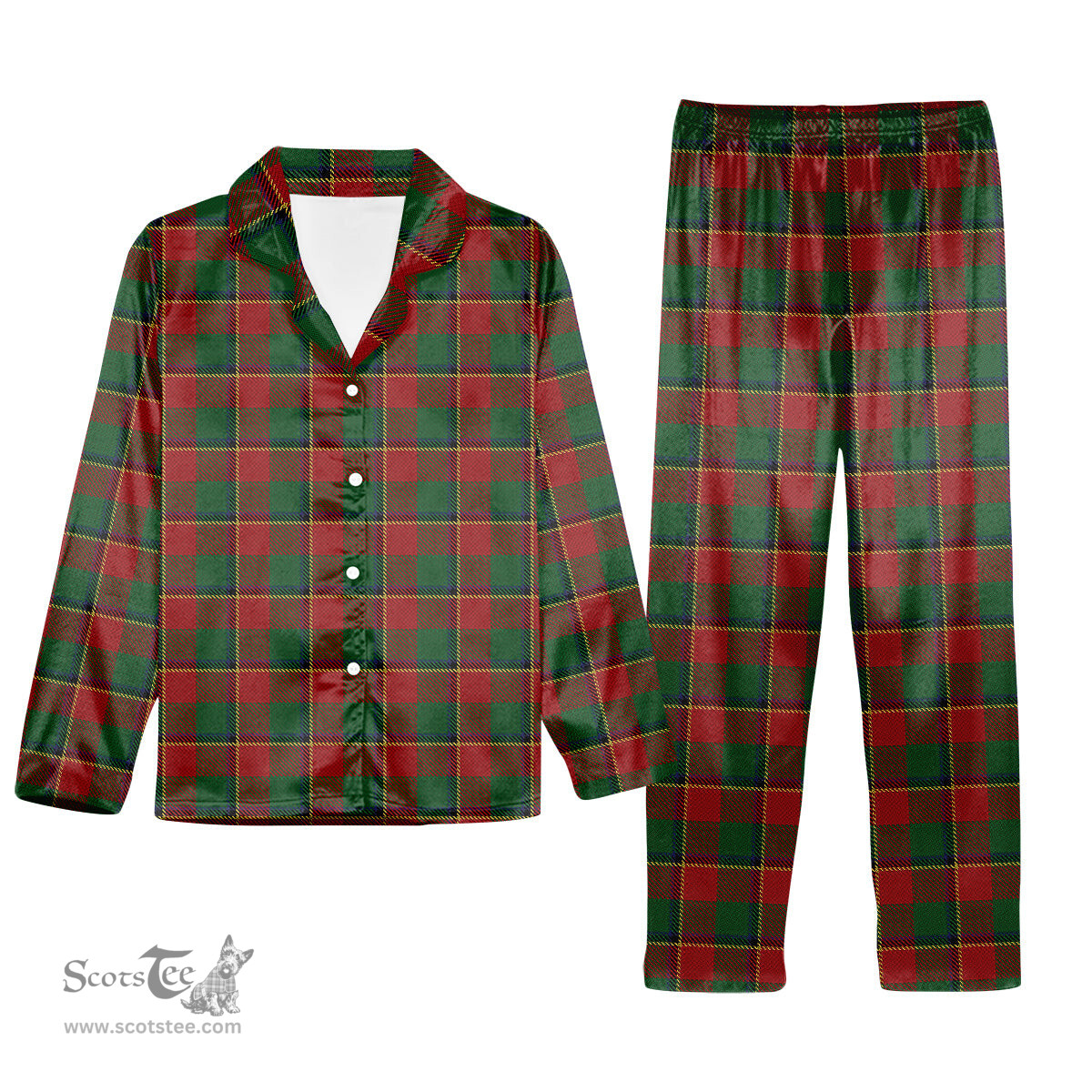 ScotsTee Shop Scottish Turnbull Dress Tartan Pajama Satin Velvet Flannel Pajama Set