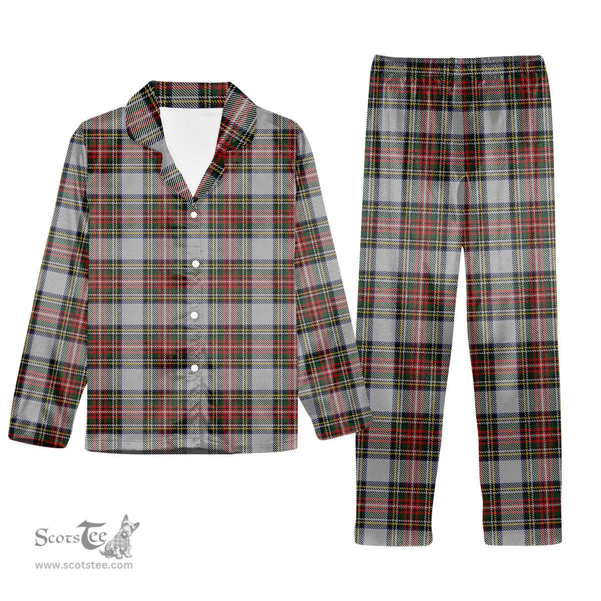ScotsTee Shop Scottish Stewart Dress Tartan Pajama Satin Velvet Flannel Pajama Set