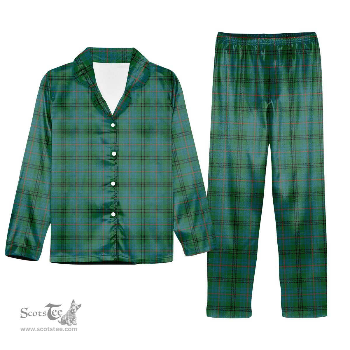 ScotsTee Shop Scottish Walker Hunting Ancient Tartan Pajama Satin Velvet Flannel Pajama Set