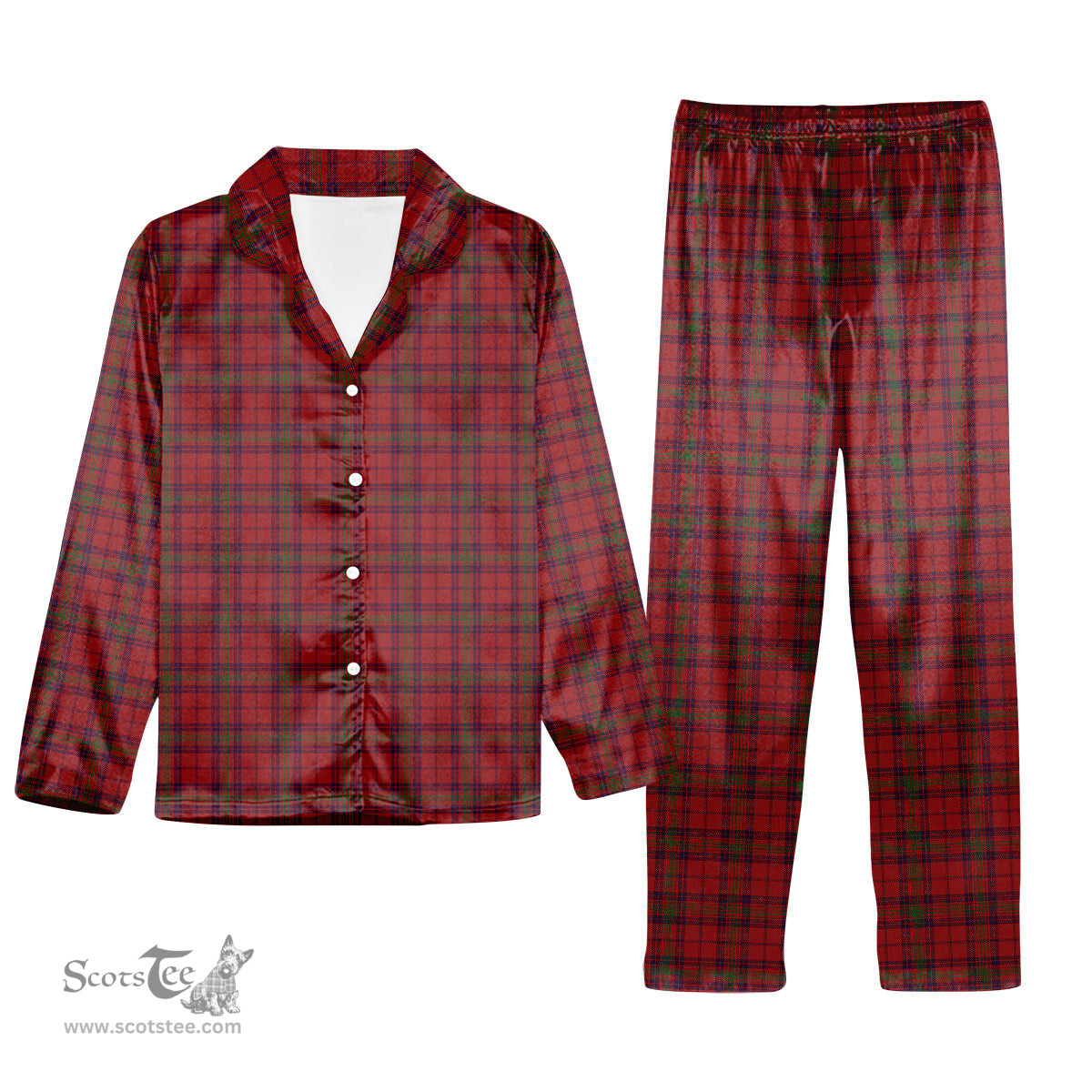ScotsTee Shop Scottish Ross Old Tartan Pajama Satin Velvet Flannel Pajama Set