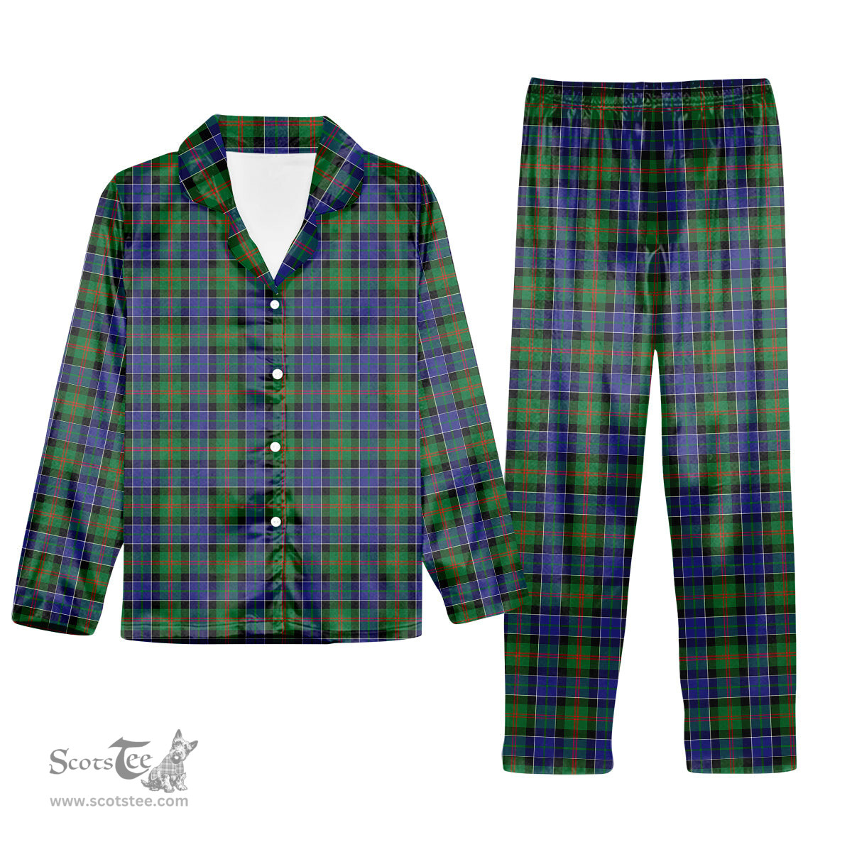 ScotsTee Shop Scottish Paterson SC Tartan Pajama Satin Velvet Flannel Pajama Set