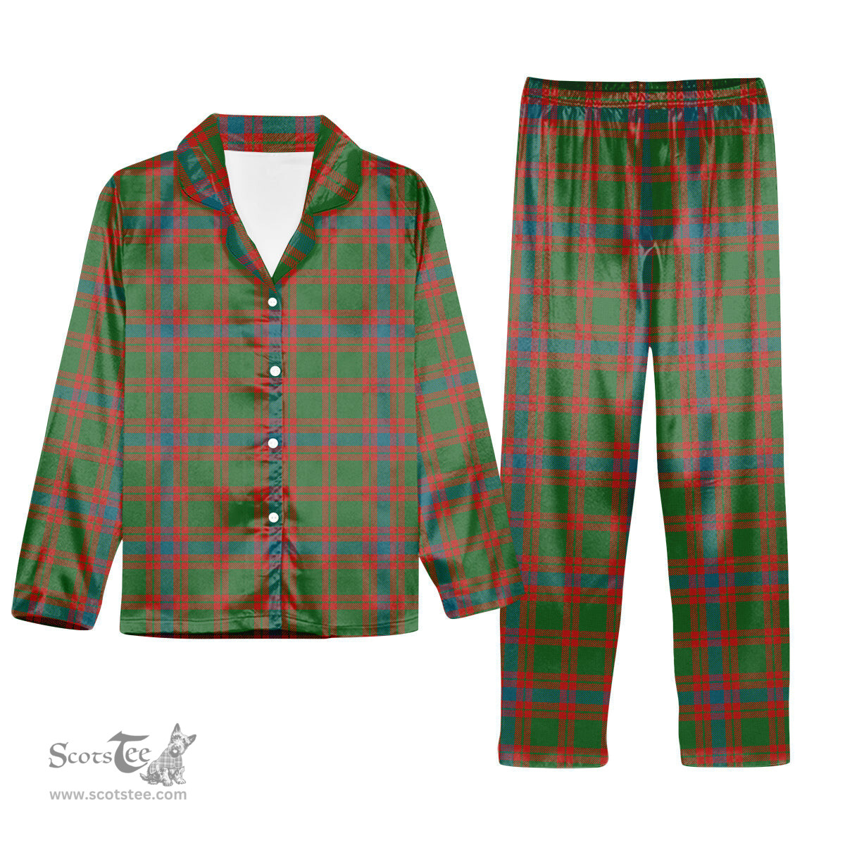 ScotsTee Shop Scottish Skene Ancient Tartan Pajama Satin Velvet Flannel Pajama Set