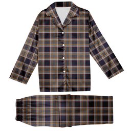 ScotsTee Shop Scottish Stewart Navy Tartan Pajama Satin Velvet Flannel Pajama Set