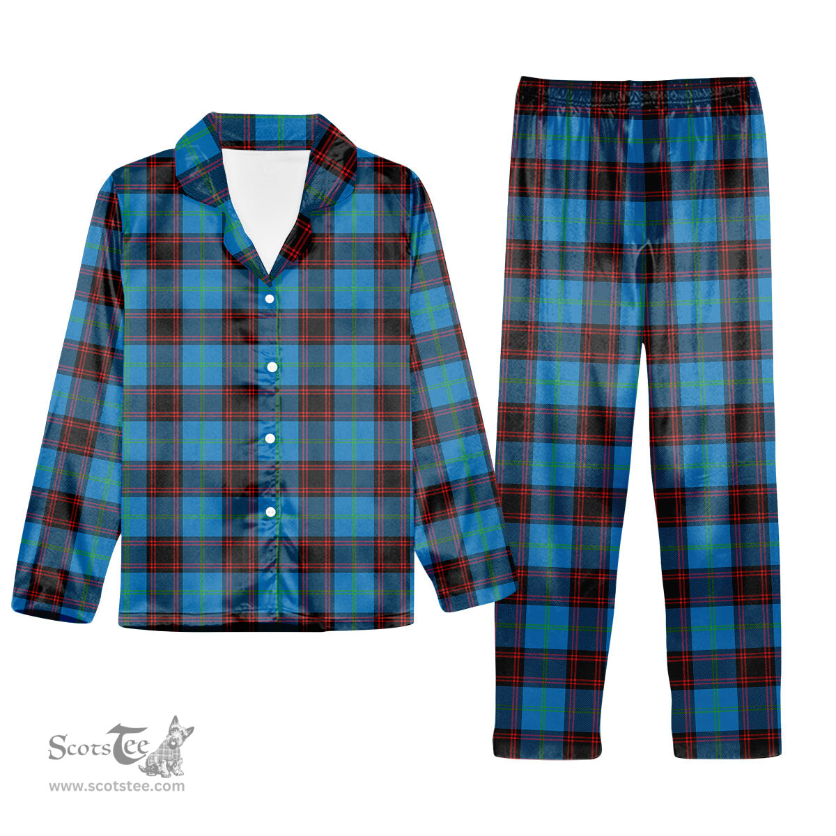 ScotsTee Shop Scottish Wedderburn Ancient Tartan Pajama Satin Velvet Flannel Pajama Set