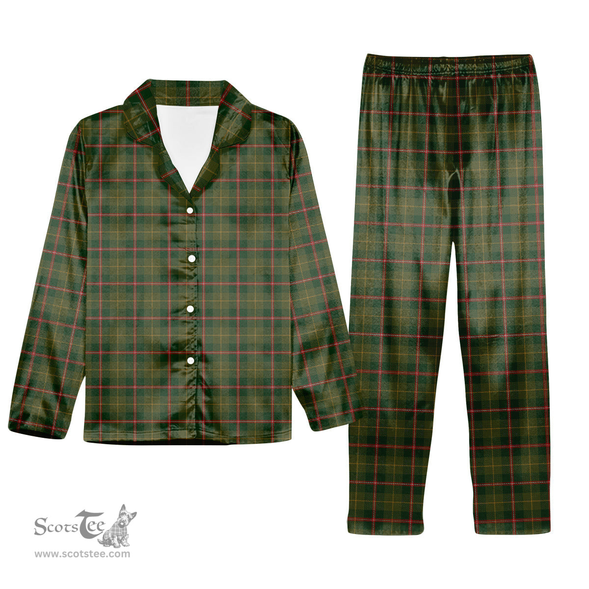 ScotsTee Shop Scottish Symington Tartan Pajama Satin Velvet Flannel Pajama Set