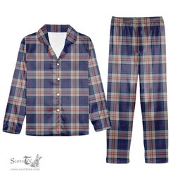 ScotsTee Shop Scottish Stewart of Appin Hunting Dress Tartan Pajama Satin Velvet Flannel Pajama Set