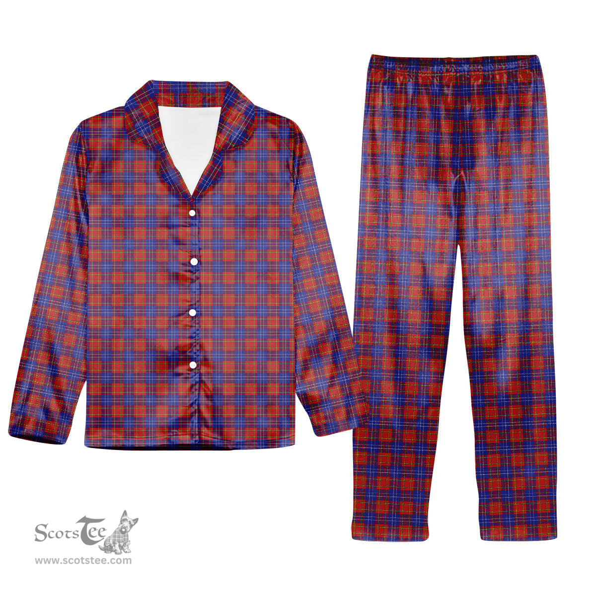 ScotsTee Shop Scottish Richardson Tartan Pajama Satin Velvet Flannel Pajama Set