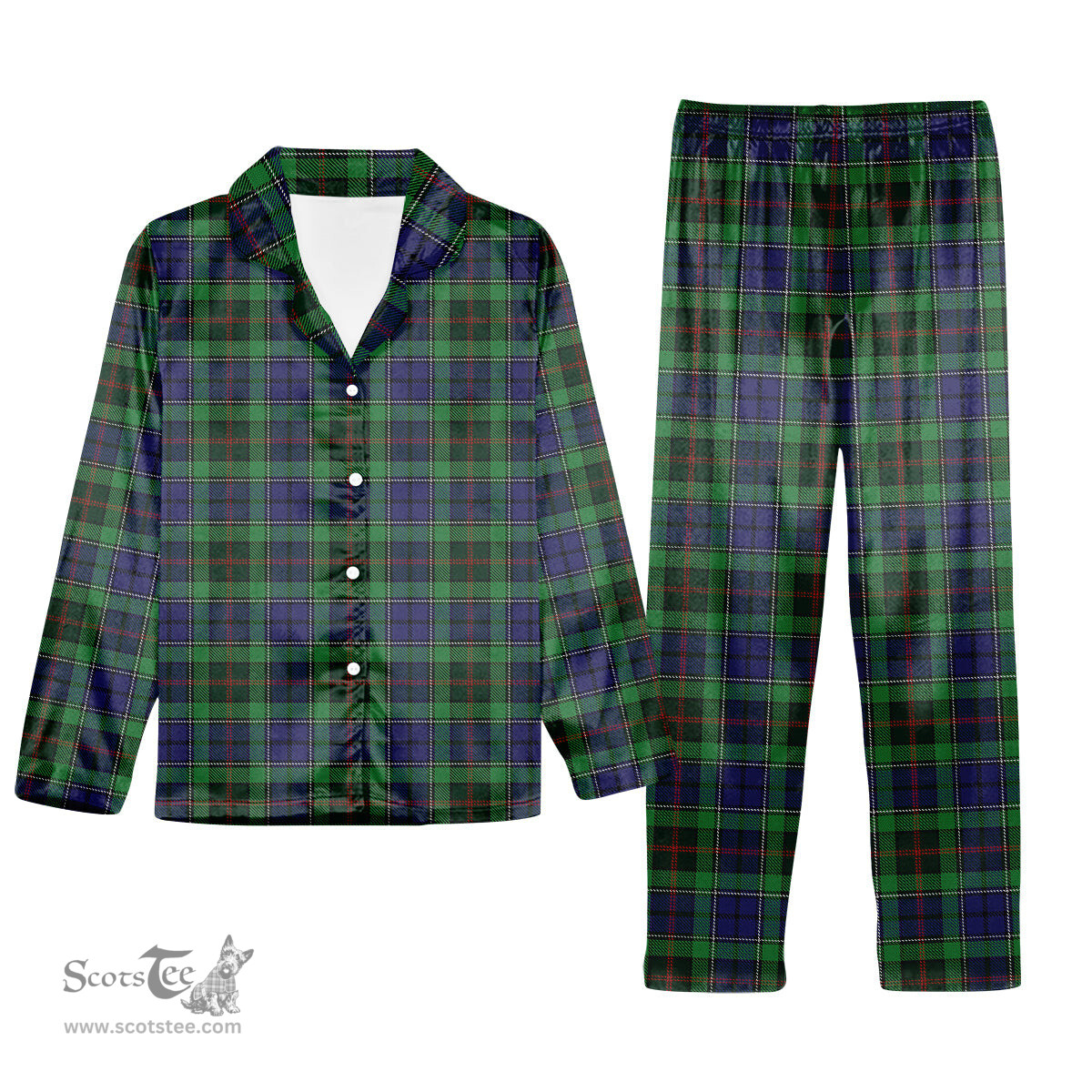 ScotsTee Shop Scottish Rutledge Tartan Pajama Satin Velvet Flannel Pajama Set
