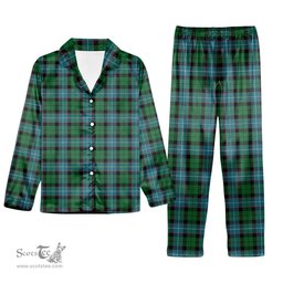 ScotsTee Shop Scottish Russell Ancient Tartan Pajama Satin Velvet Flannel Pajama Set