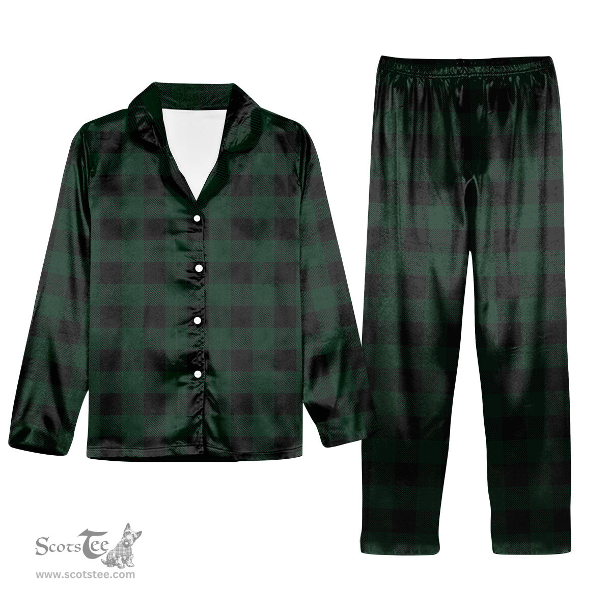 ScotsTee Shop Scottish Rob Roy Hunting Tartan Pajama Satin Velvet Flannel Pajama Set