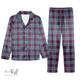 ScotsTee Shop Scottish Royal Canadian Air Force Modern Tartan Pajama Satin Velvet Flannel Pajama Set