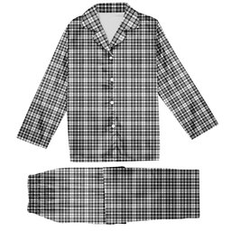 ScotsTee Shop Scottish Scott Black and White Modern Tartan Pajama Satin Velvet Flannel Pajama Set