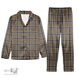 ScotsTee Shop Scottish Thompson Society Camel Tartan Pajama Satin Velvet Flannel Pajama Set