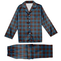 ScotsTee Shop Scottish Stewart Royal Blue Tartan Pajama Satin Velvet Flannel Pajama Set