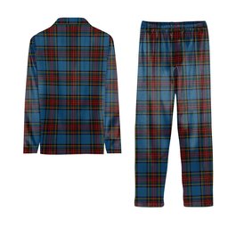 ScotsTee Shop Scottish Stewart Royal Blue Tartan Pajama Satin Velvet Flannel Pajama Set