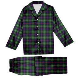 ScotsTee Shop Scottish Sutherland Modern Tartan Pajama Satin Velvet Flannel Pajama Set