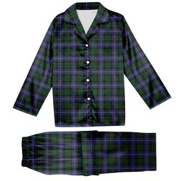 ScotsTee Shop Scottish Russell Tartan Pajama Satin Velvet Flannel Pajama Set