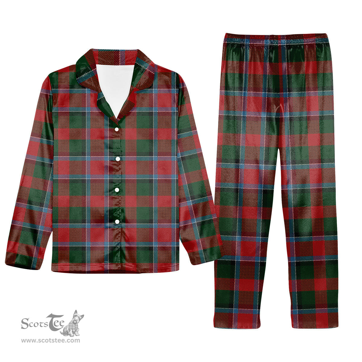ScotsTee Shop Scottish Thomson Mackinlay Tartan Pajama Satin Velvet Flannel Pajama Set
