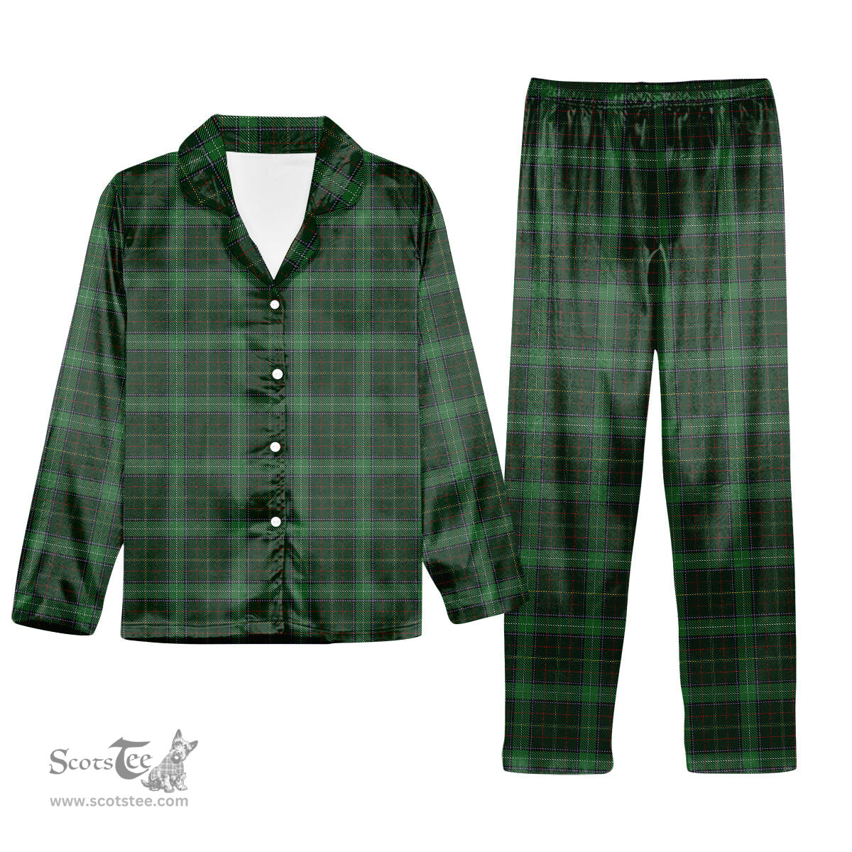 ScotsTee Shop Scottish Walsh Tartan Pajama Satin Velvet Flannel Pajama Set