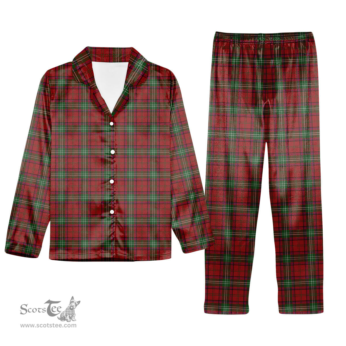 ScotsTee Shop Scottish Seton Tartan Pajama Satin Velvet Flannel Pajama Set