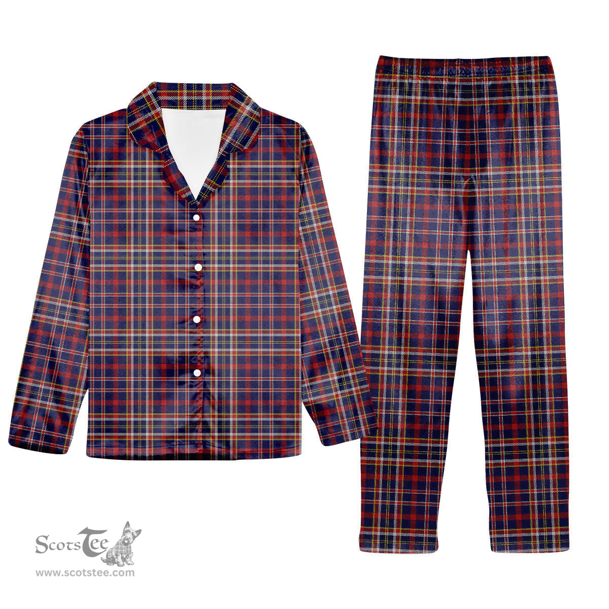 ScotsTee Shop Scottish YTL Tartan Pajama Satin Velvet Flannel Pajama Set