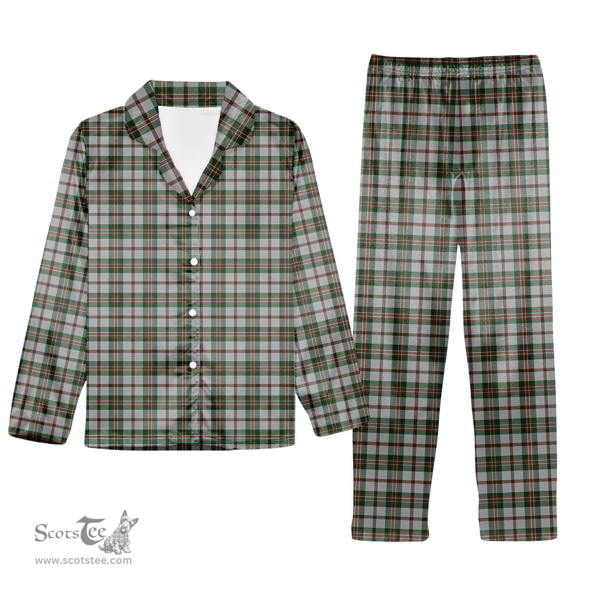 ScotsTee Shop Scottish Scott Dress 2 Tartan Pajama Satin Velvet Flannel Pajama Set