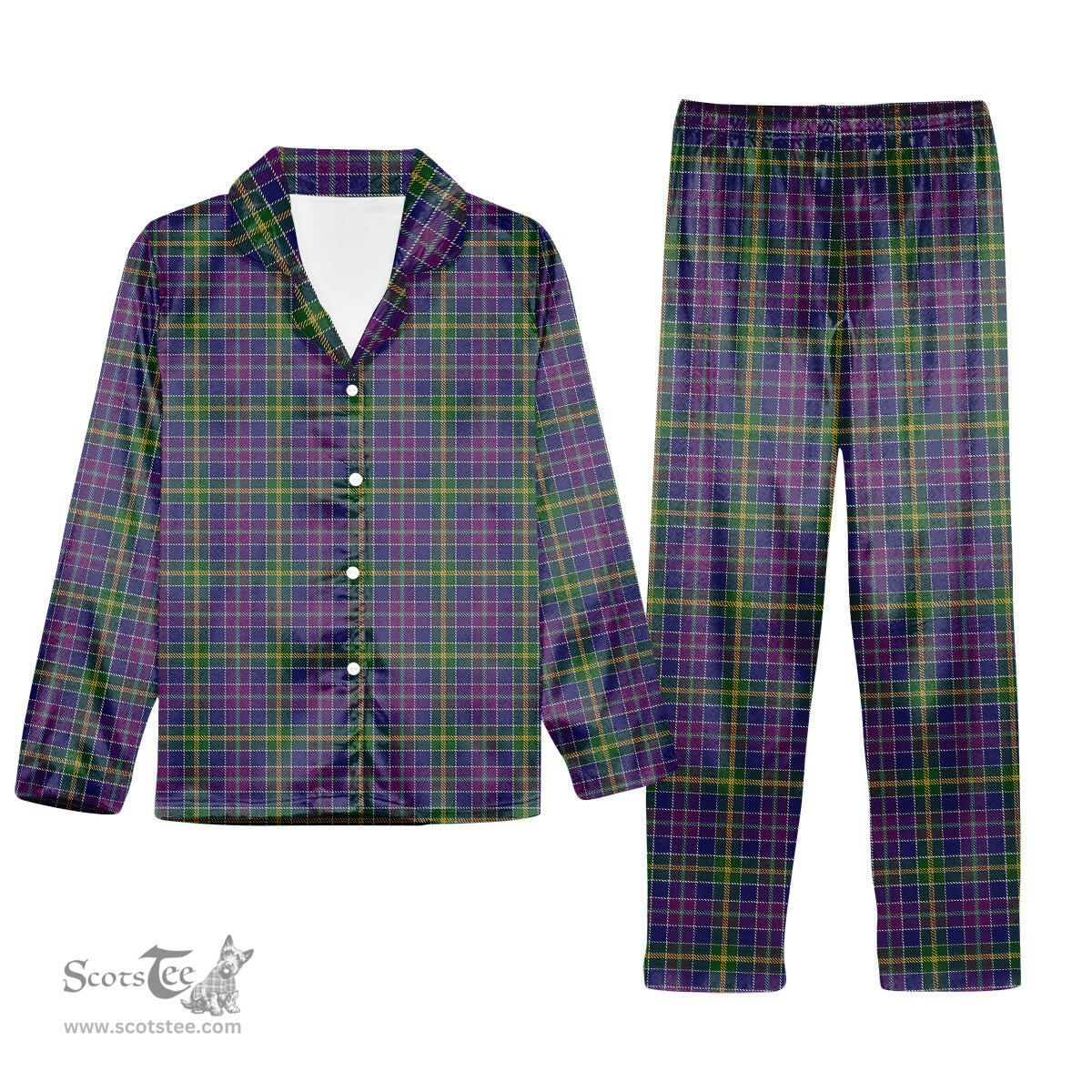 ScotsTee Shop Scottish Yule Tartan Pajama Satin Velvet Flannel Pajama Set