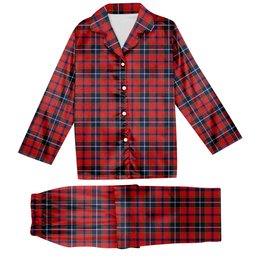 ScotsTee Shop Scottish Wishart Dress Modern Tartan Pajama Satin Velvet Flannel Pajama Set