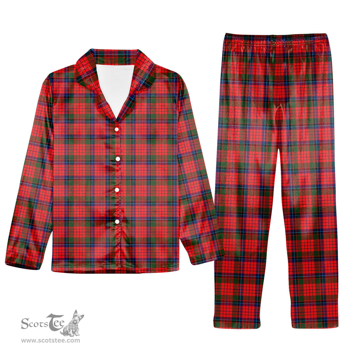 ScotsTee Shop Scottish Nicholson Modern Tartan Pajama Satin Velvet Flannel Pajama Set