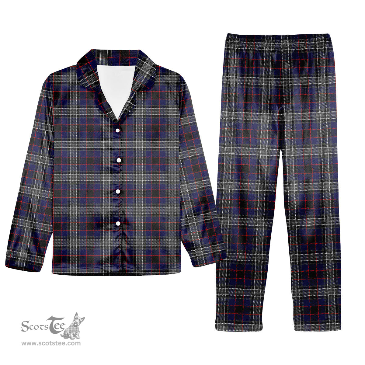 ScotsTee Shop Scottish Yates Tartan Pajama Satin Velvet Flannel Pajama Set