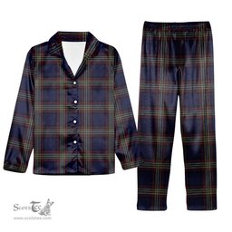 ScotsTee Shop Scottish York Regional Police Tartan Pajama Satin Velvet Flannel Pajama Set