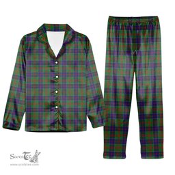 ScotsTee Shop Scottish Stewart of Appin Hunting Modern Tartan Pajama Satin Velvet Flannel Pajama Set