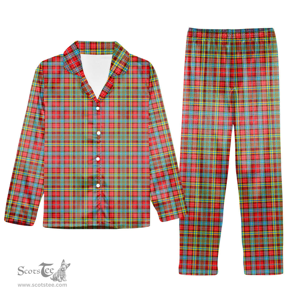 ScotsTee Shop Scottish Ogilvie Tartan Pajama Satin Velvet Flannel Pajama Set