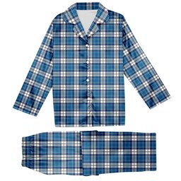 ScotsTee Shop Scottish Strathclyde District Tartan Pajama Satin Velvet Flannel Pajama Set