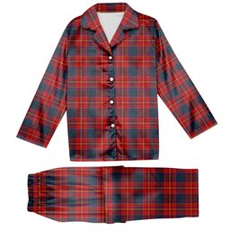 ScotsTee Shop Scottish Pitcairn Heritage Modern Tartan Pajama Satin Velvet Flannel Pajama Set