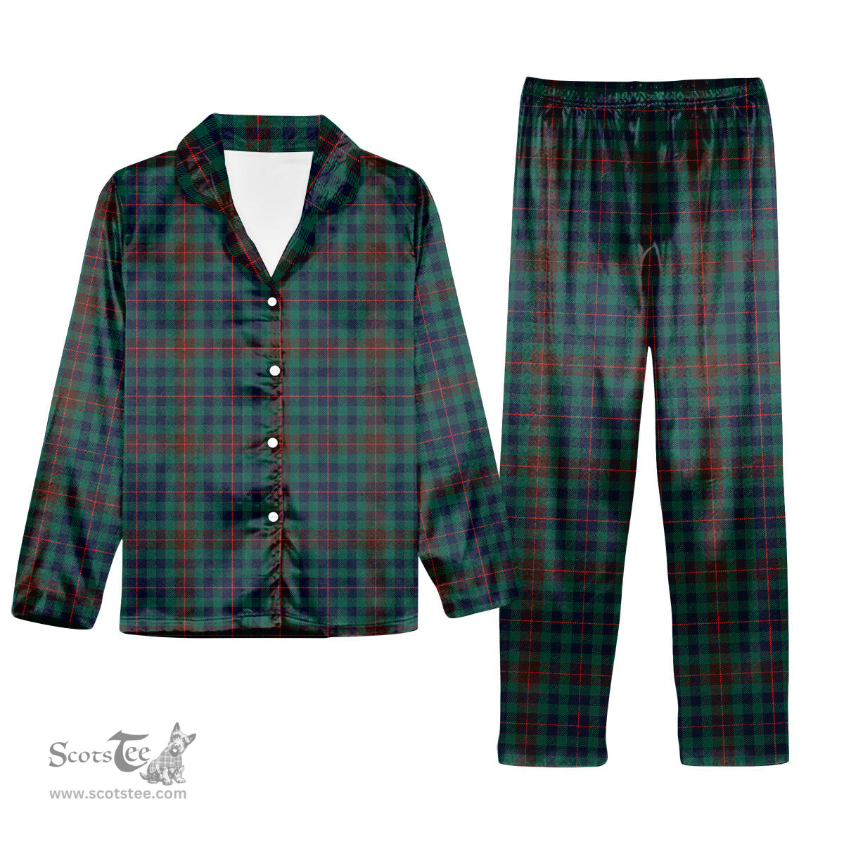 ScotsTee Shop Scottish Tennant Yules Modern Tartan Pajama Satin Velvet Flannel Pajama Set