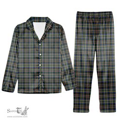 ScotsTee Shop Scottish Scott Green Modern Tartan Pajama Satin Velvet Flannel Pajama Set