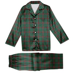ScotsTee Shop Scottish Newfoundland Labrador Province Canada Modern Tartan Pajama Satin Velvet Flannel Pajama Set