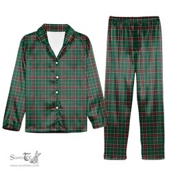 ScotsTee Shop Scottish Newfoundland Labrador Province Canada Modern Tartan Pajama Satin Velvet Flannel Pajama Set