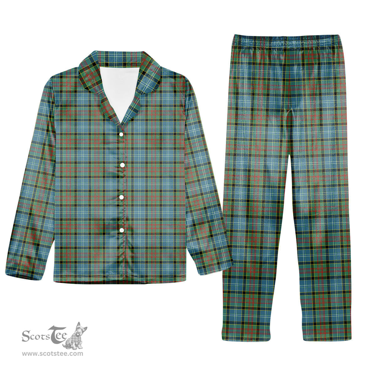 ScotsTee Shop Scottish Walkinshaw Tartan Pajama Satin Velvet Flannel Pajama Set