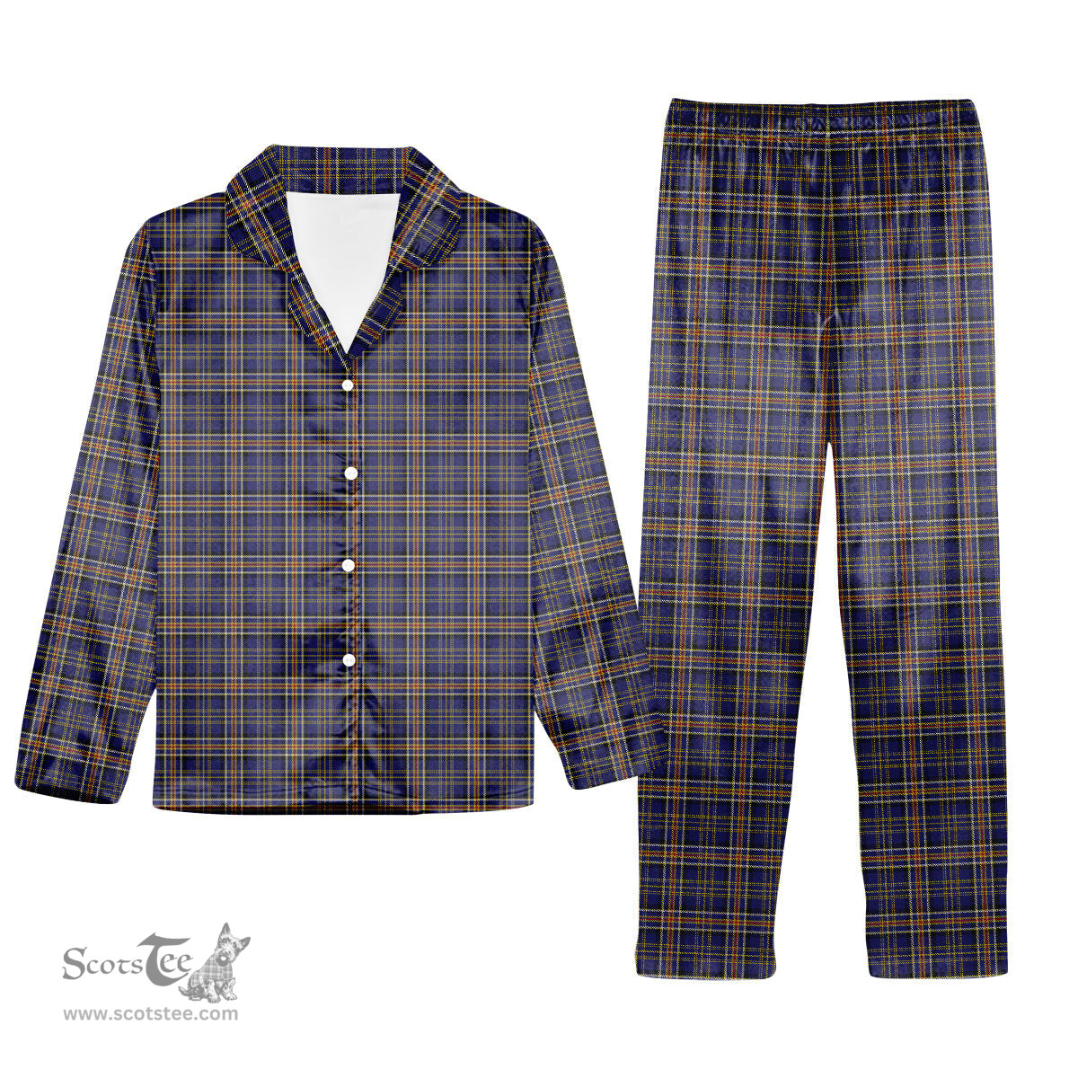 ScotsTee Shop Scottish Ruxton Dress Tartan Pajama Satin Velvet Flannel Pajama Set